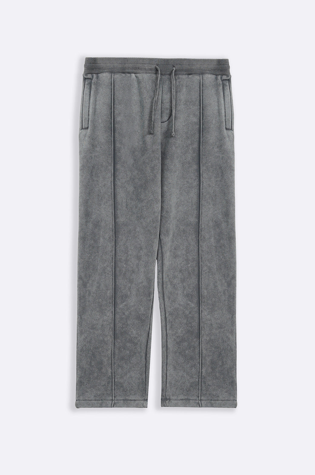 Grey Relaxed Fit Cotton Fleece Trousers with Adjustable Drawcord