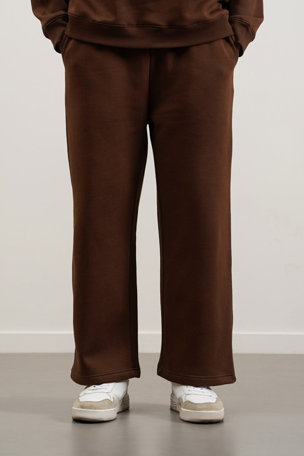 Brown Relaxed Fit Straight-Leg Trousers with Regular Hand Feel