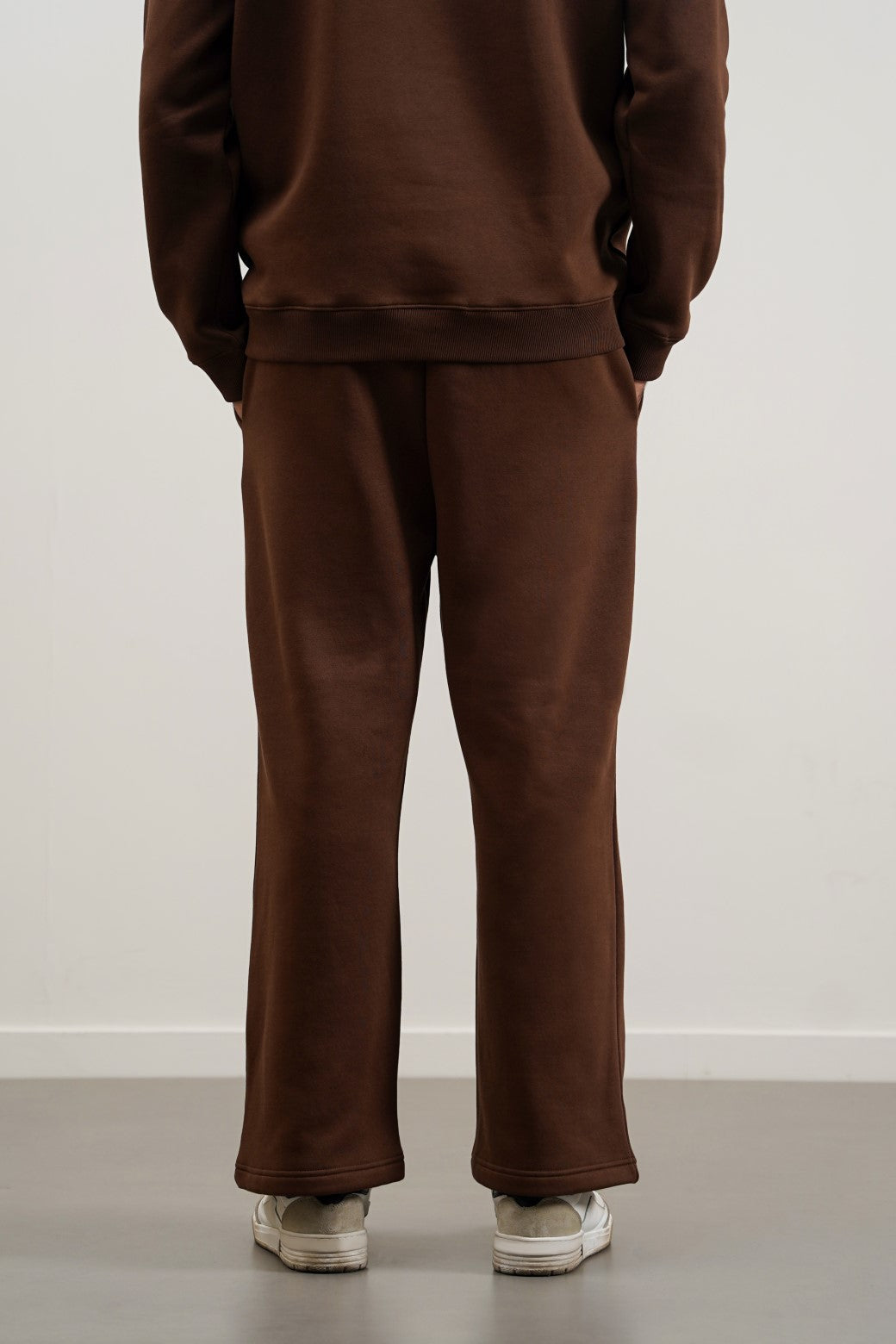 Brown Relaxed Fit Straight-Leg Trousers with Regular Hand Feel