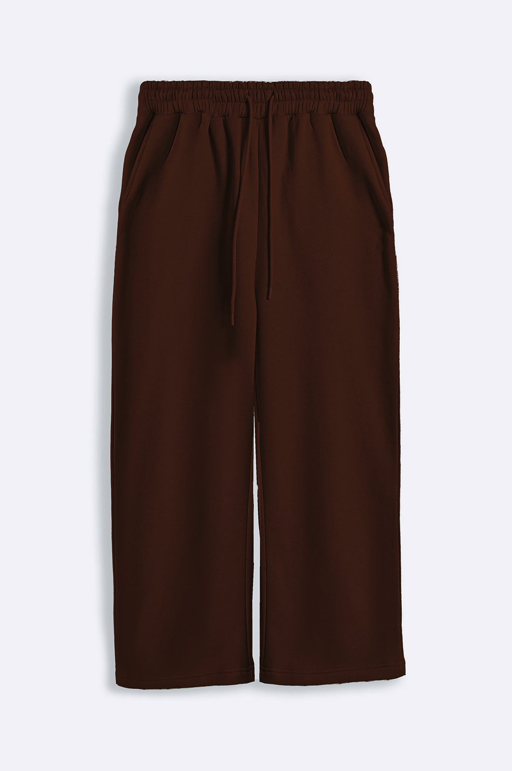 Brown Relaxed Fit Straight-Leg Trousers with Regular Hand Feel