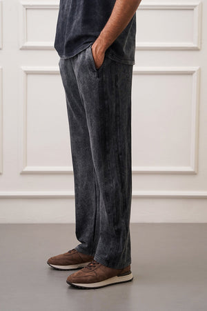 Black Soft Regular Fit Cotton Mix Trousers with Drawstring – Cool Havn