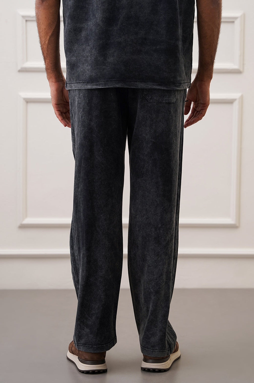 Black Soft Regular Fit Cotton Mix Trousers with Drawstring – Cool Havn