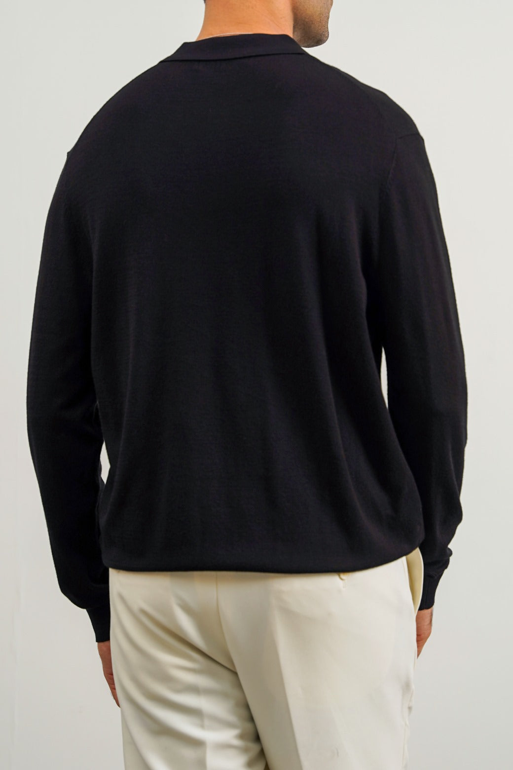 Black Soft Collared Knit Polo Shirt - Regular Fit