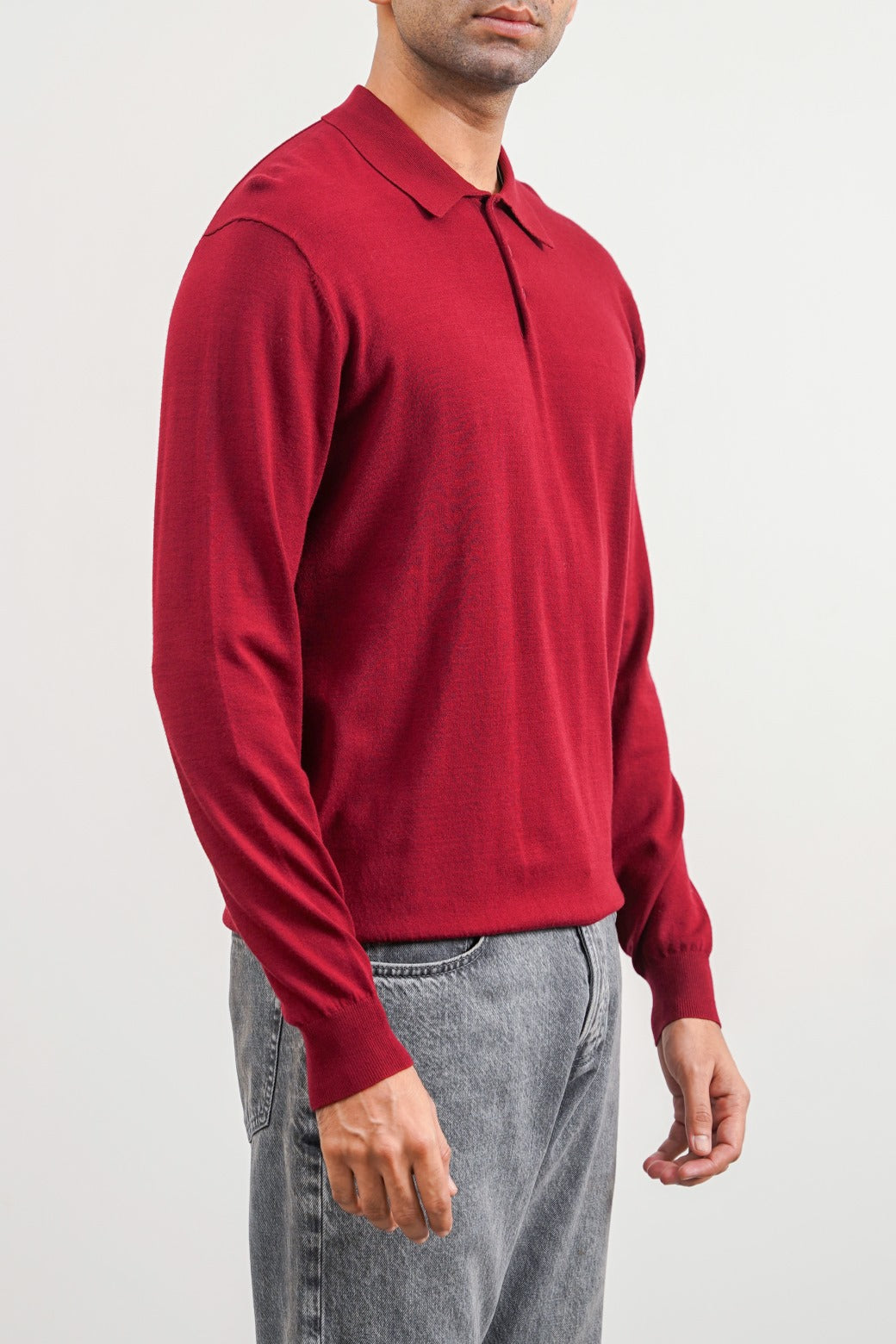 Burgundy Soft Collared Knit Polo Shirt - Regular Fit