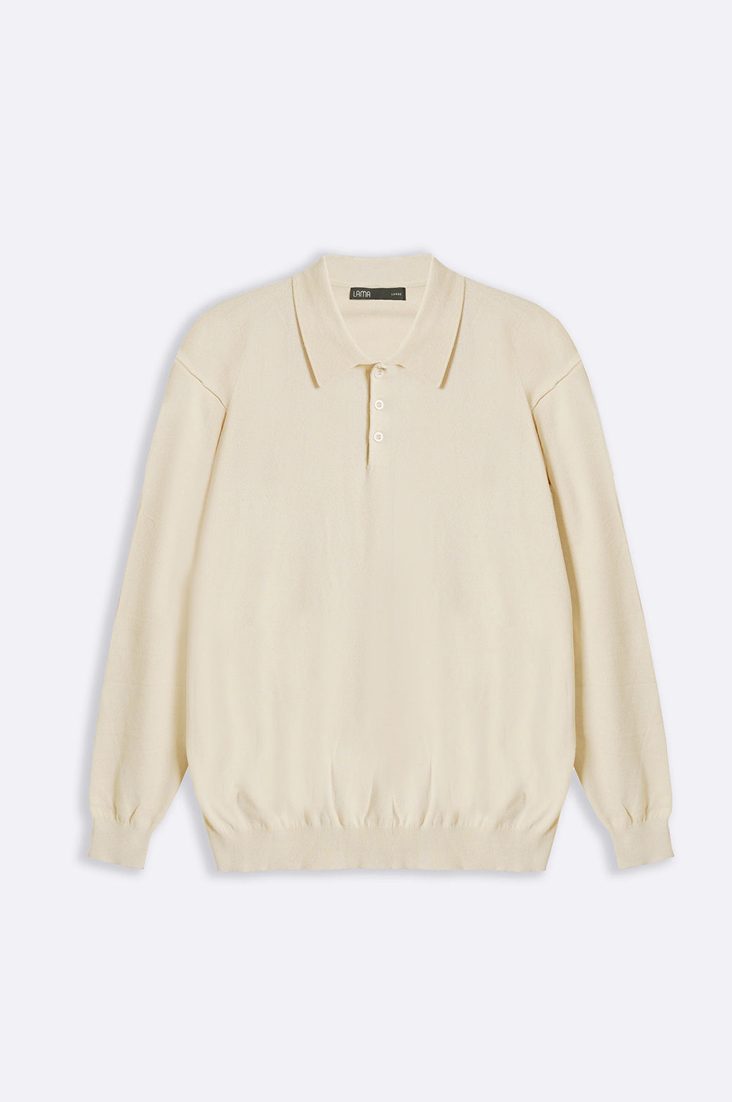 Ivory Soft Collared Knit Polo Shirt - Regular Fit