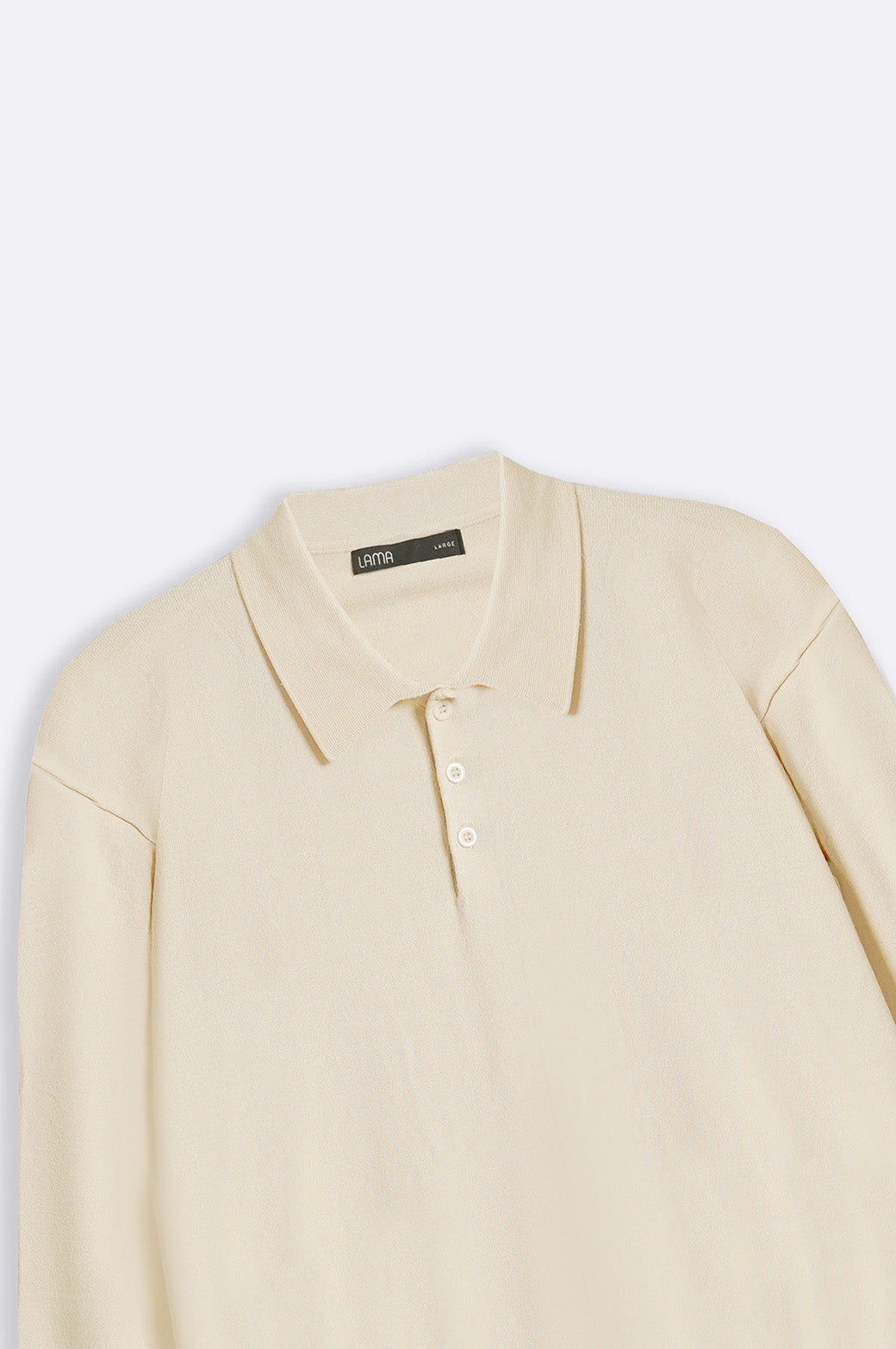Ivory Soft Collared Knit Polo Shirt - Regular Fit