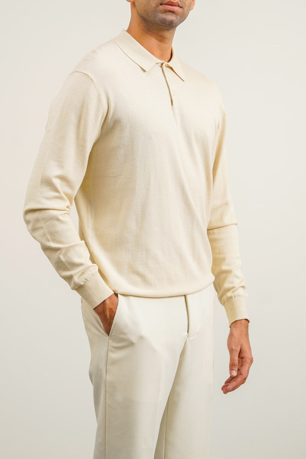 Ivory Soft Collared Knit Polo Shirt - Regular Fit – Cool Havn
