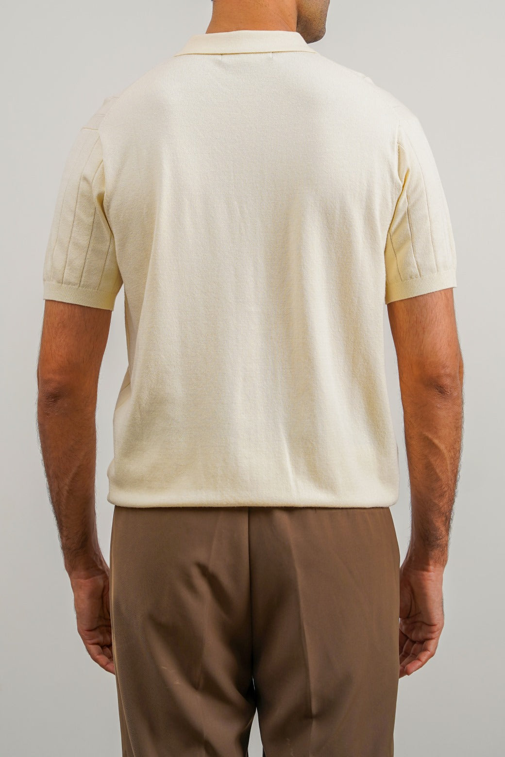 Off White Regular Fit Collared Polo Shirt with Button Fastening