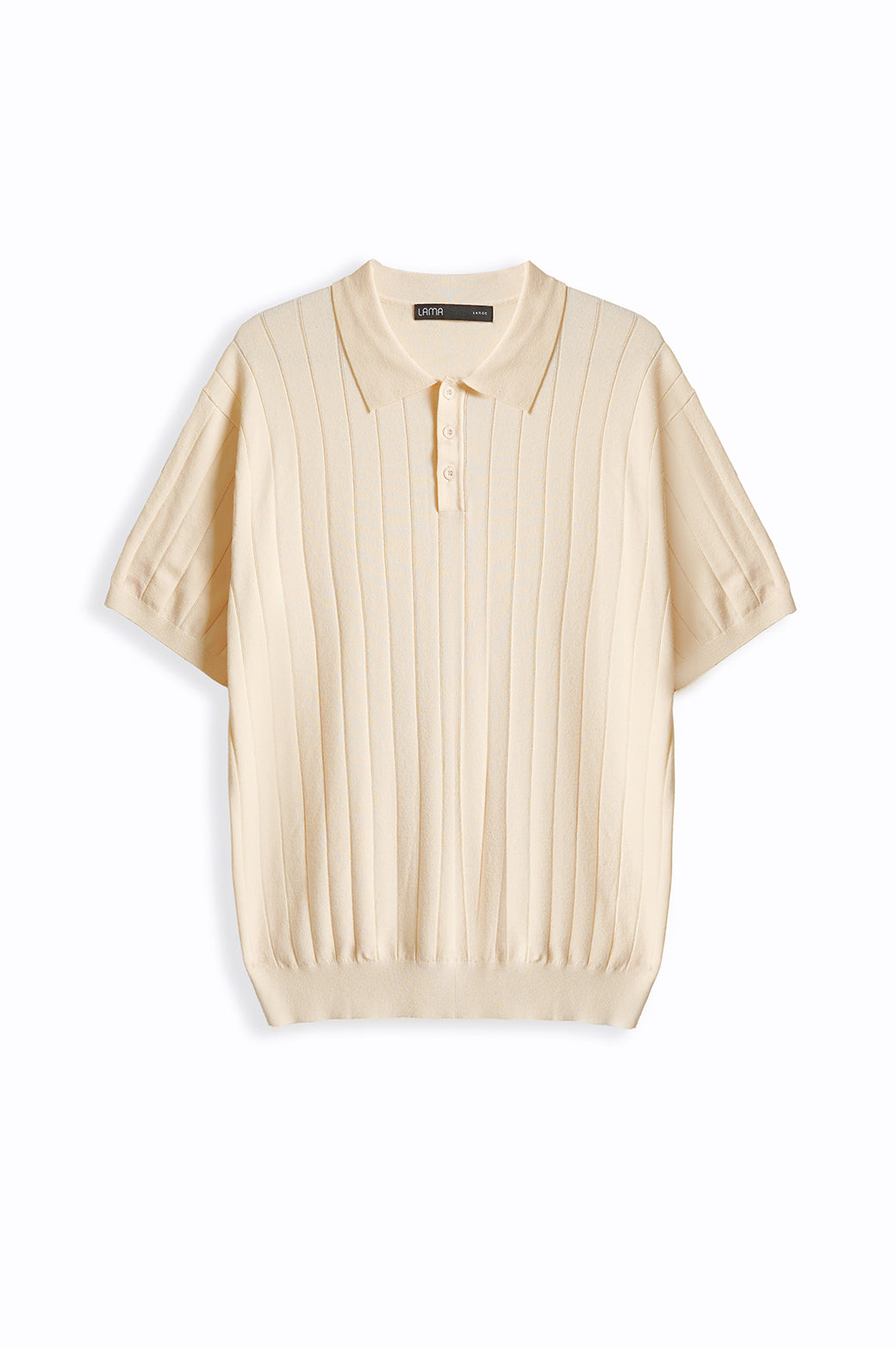 Off White Regular Fit Collared Polo Shirt with Button Fastening