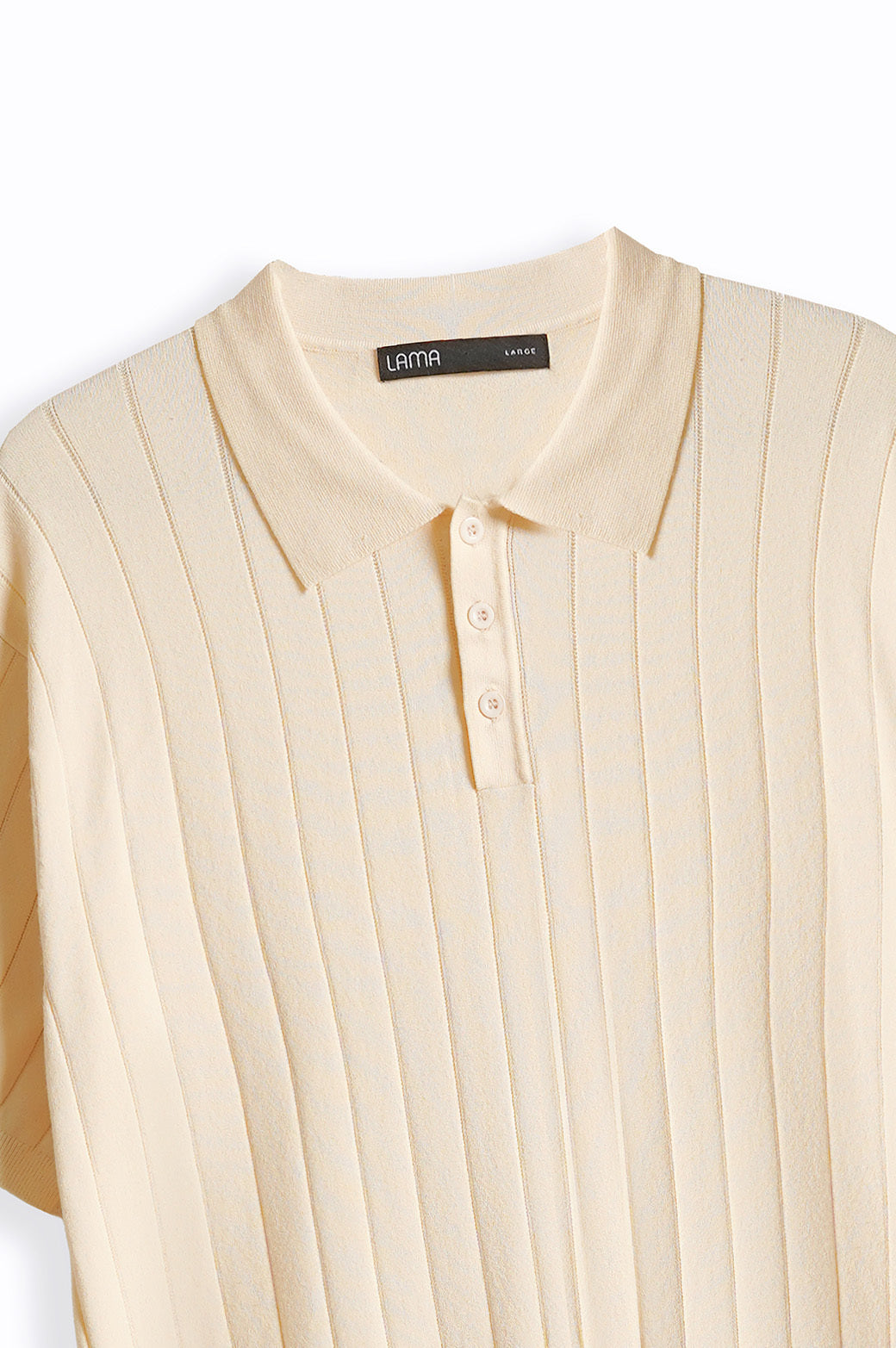 Off White Regular Fit Collared Polo Shirt with Button Fastening