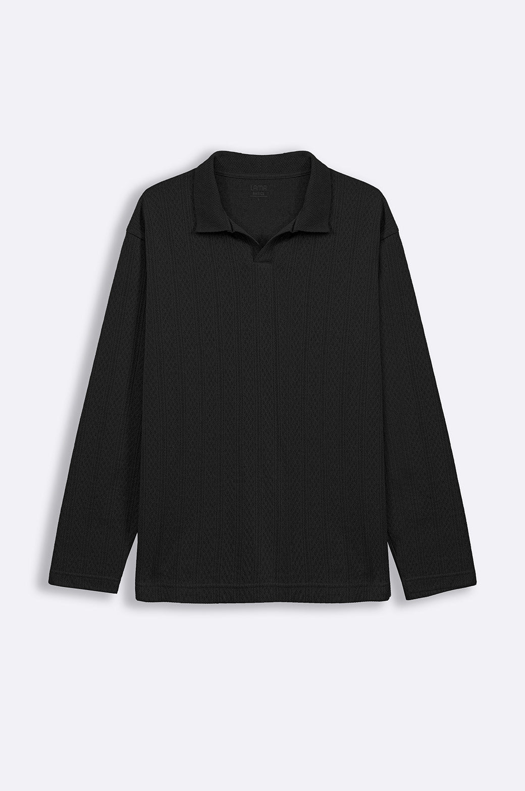 Black Soft Jacquard Regular Fit Polo Shirt