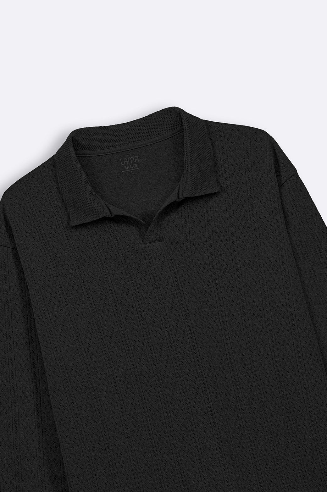 Black Soft Jacquard Regular Fit Polo Shirt