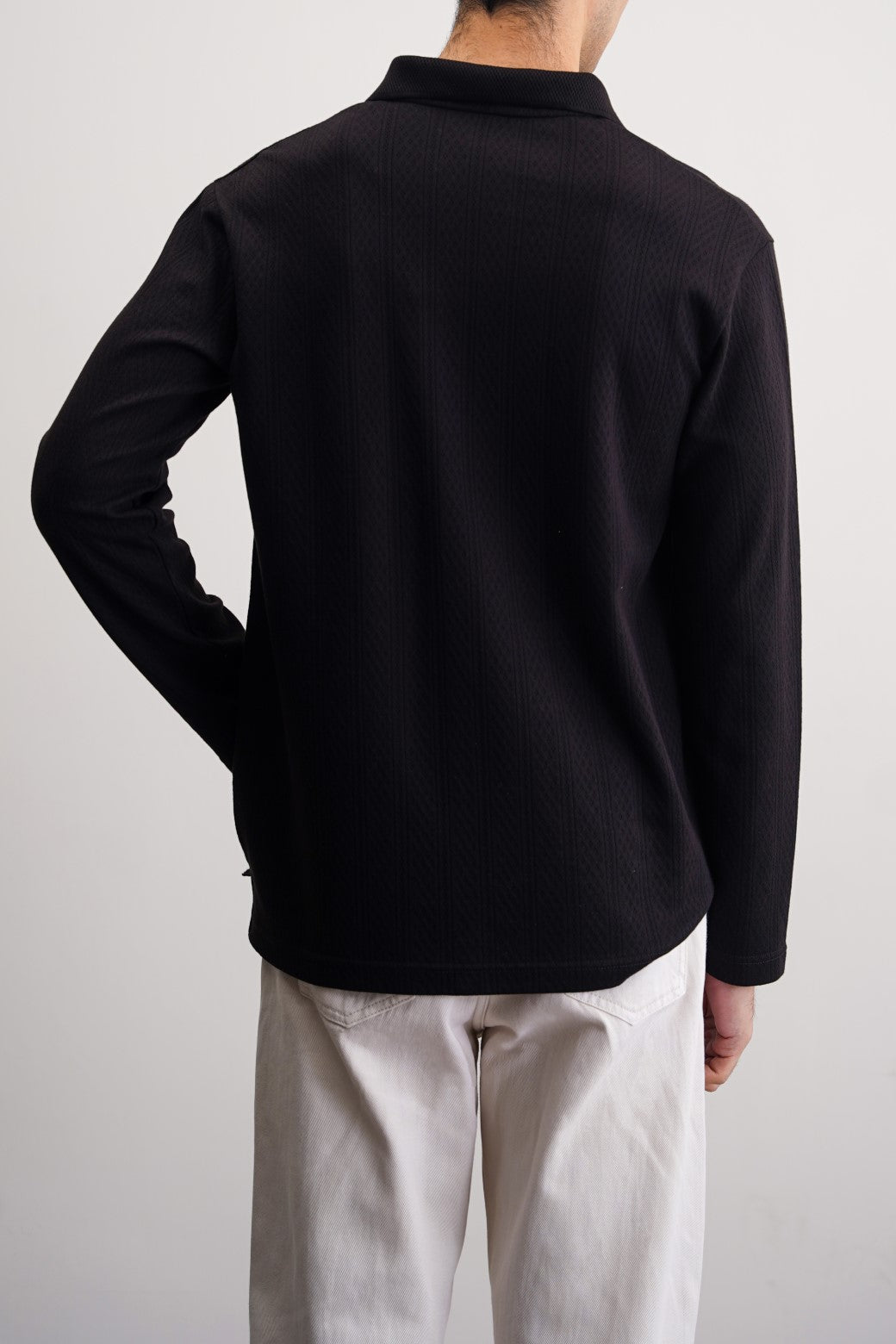 Black Soft Jacquard Regular Fit Polo Shirt