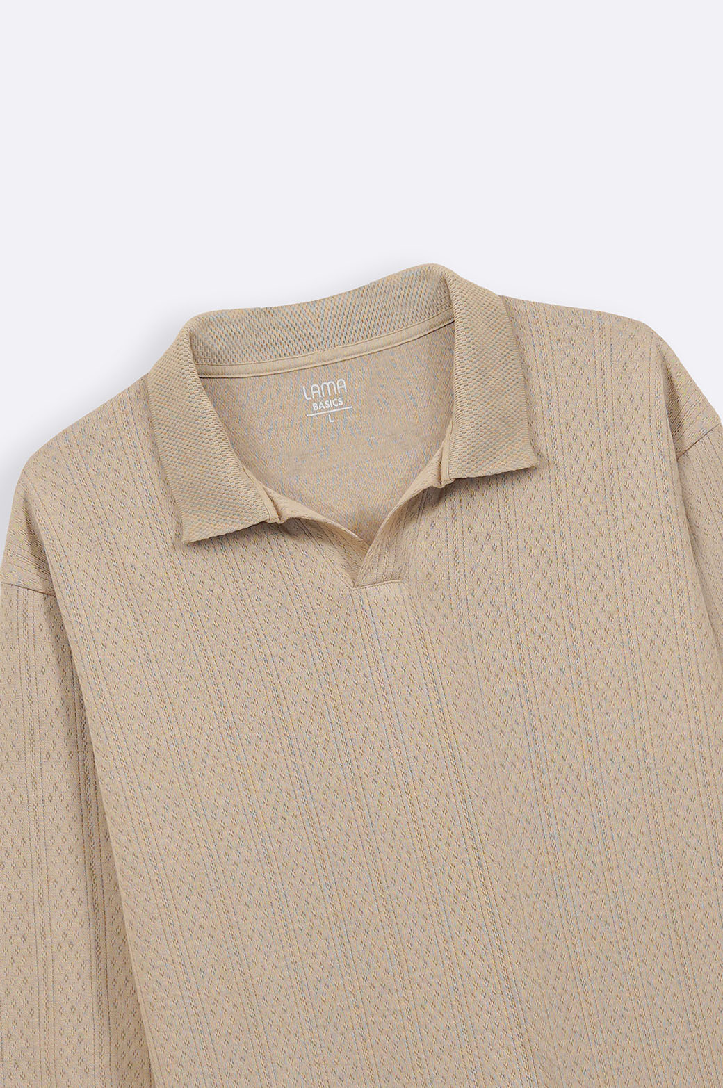 Khaki Soft Jacquard Cotton Blend Regular Fit Polo Shirt