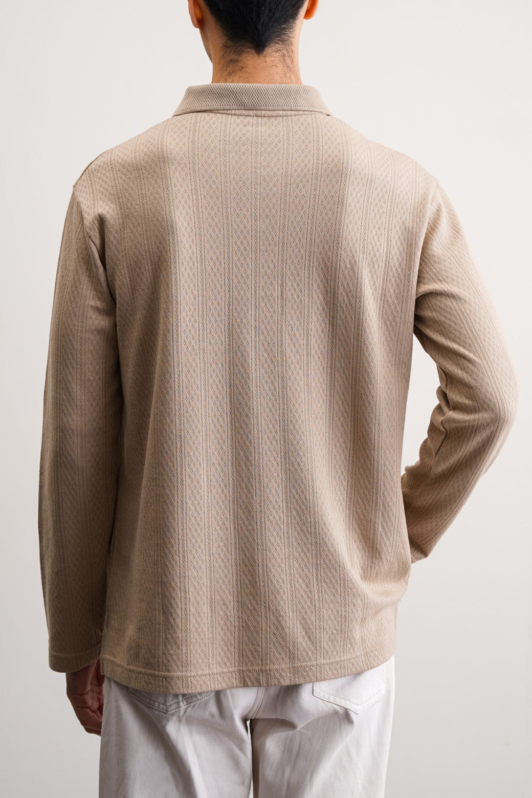 Khaki Soft Jacquard Cotton Blend Regular Fit Polo Shirt