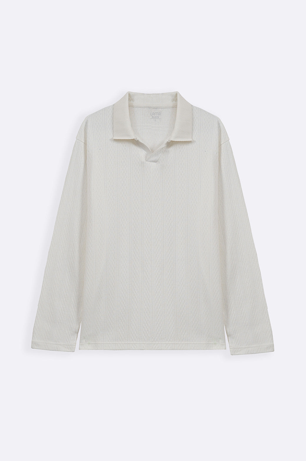 White Soft Jacquard Regular-Fit Polo Shirt