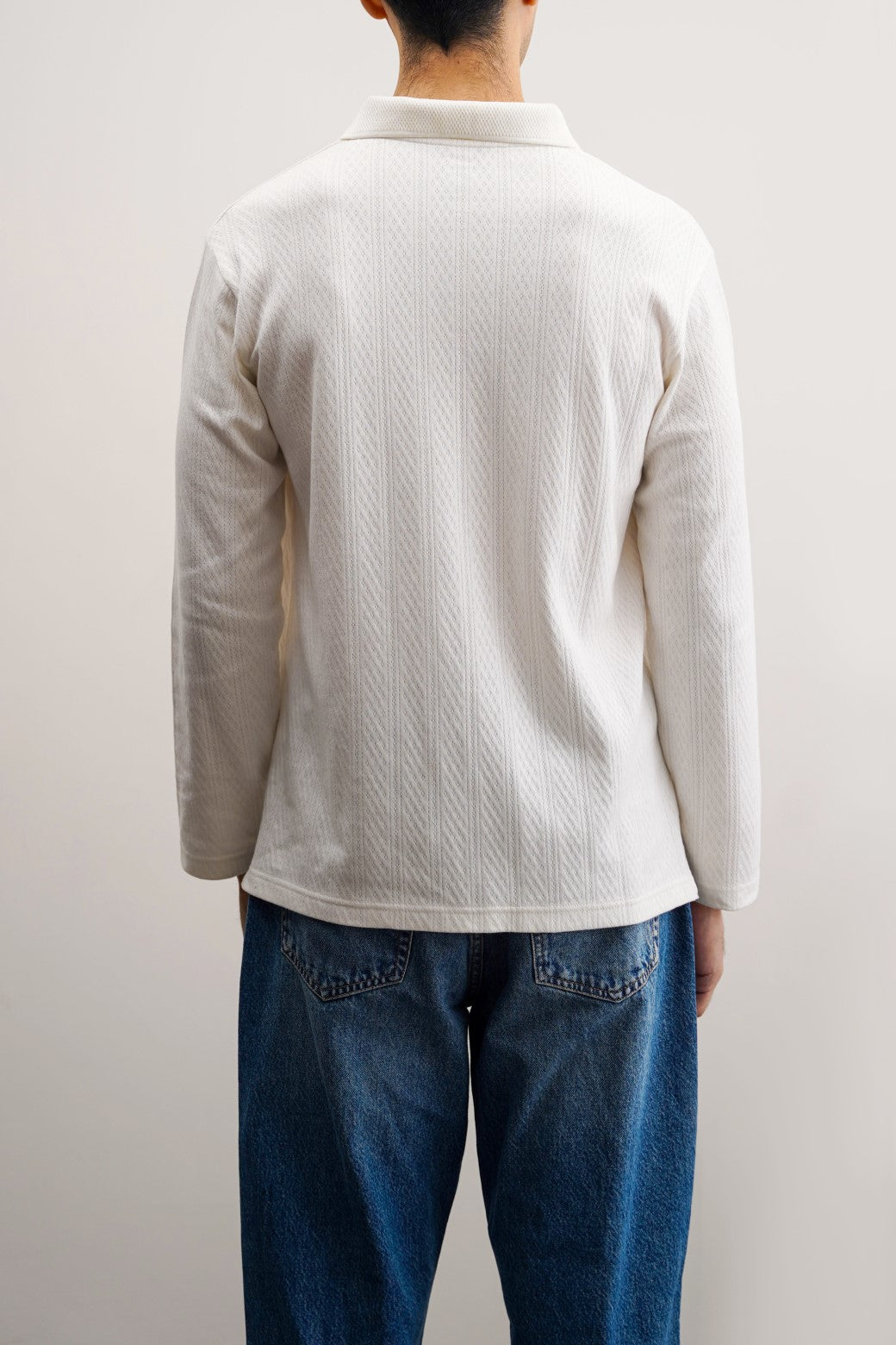 White Soft Jacquard Regular-Fit Polo Shirt