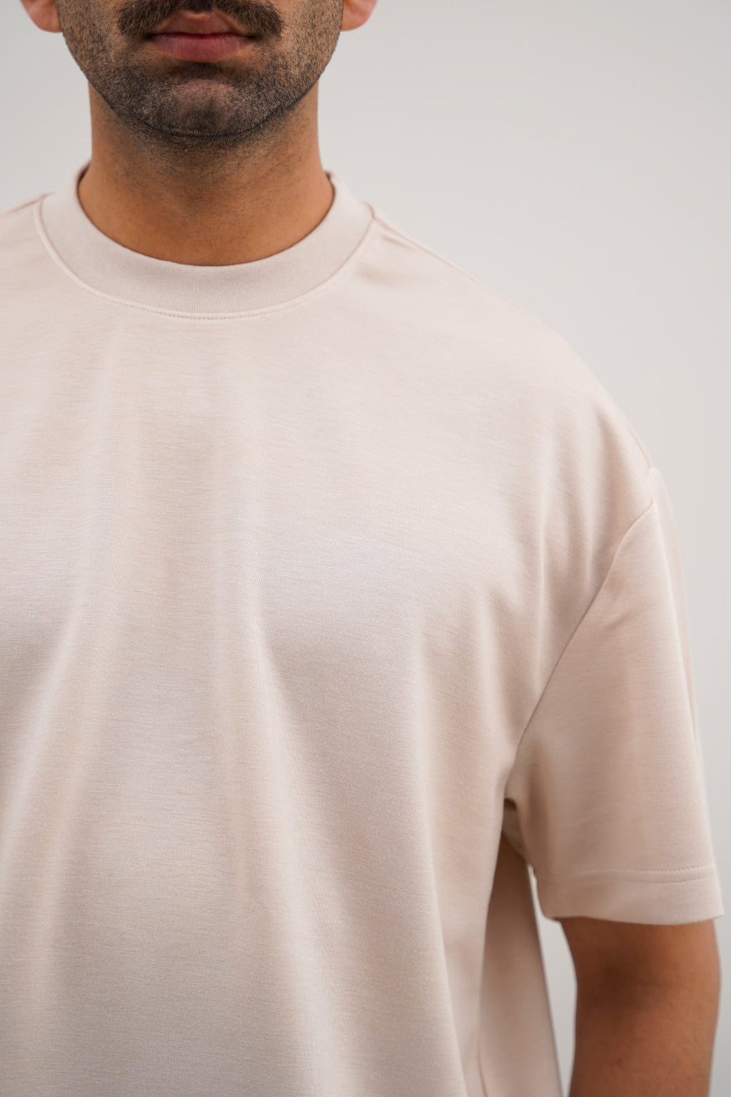 Beige Relaxed Fit Neoprene T-Shirt - Soft Hand Feel – Cool Havn