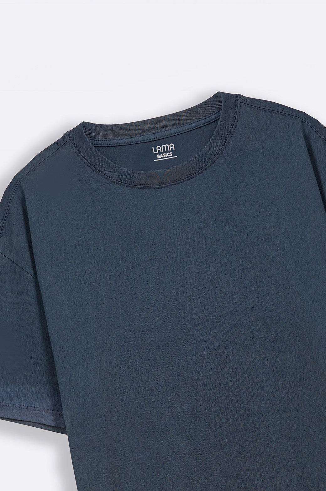 Navy Washed Effect Loose Fit Soft Cotton T-Shirt