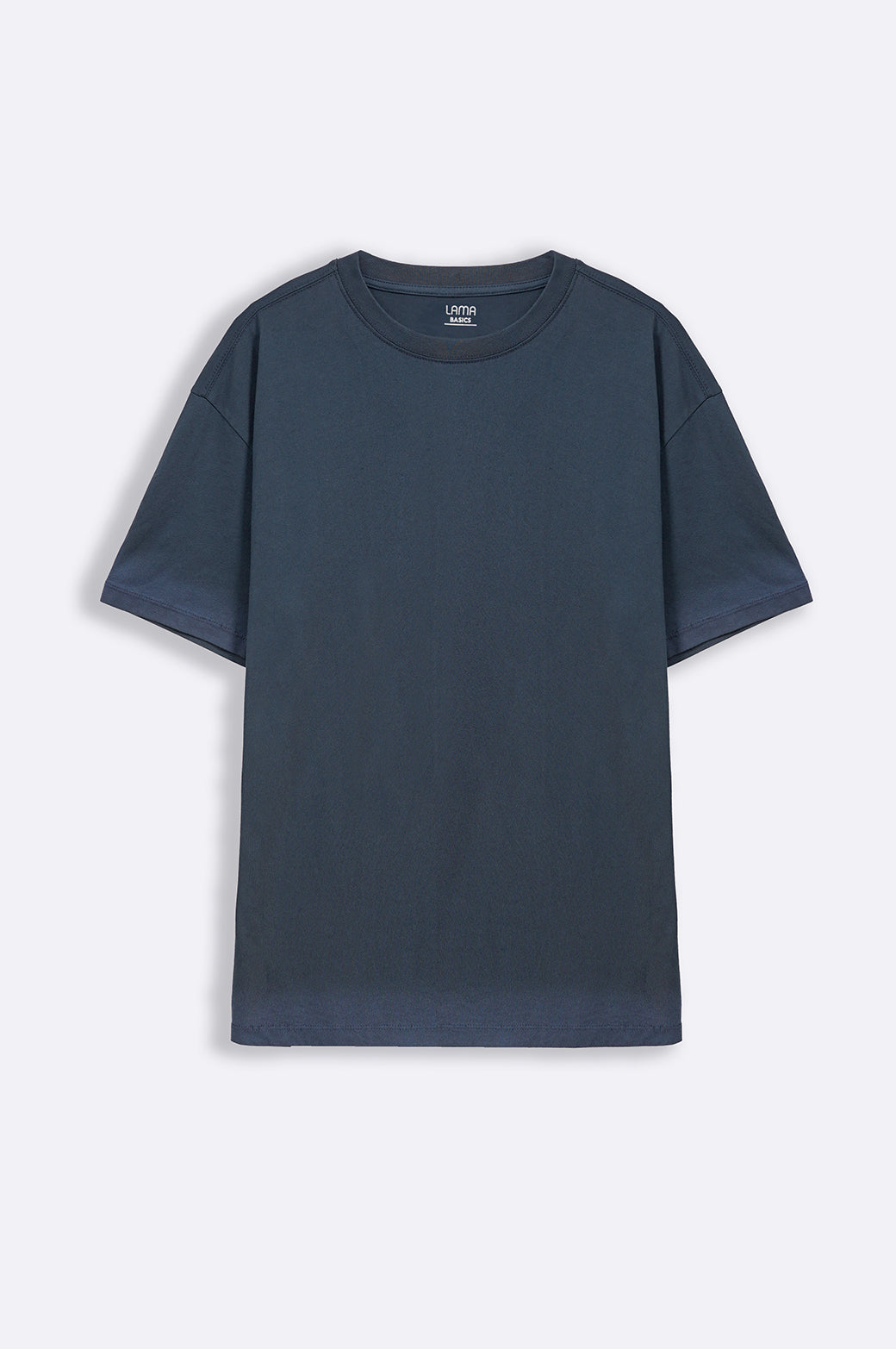 Navy Washed Effect Loose Fit Soft Cotton T-Shirt