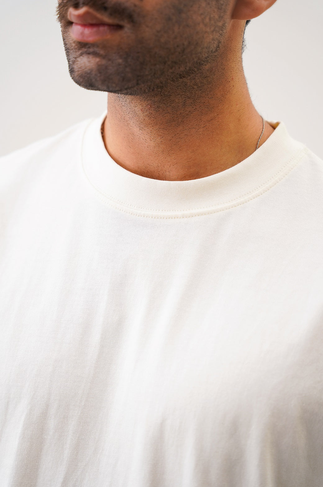 Ivory Soft Oversized Crewneck Tee