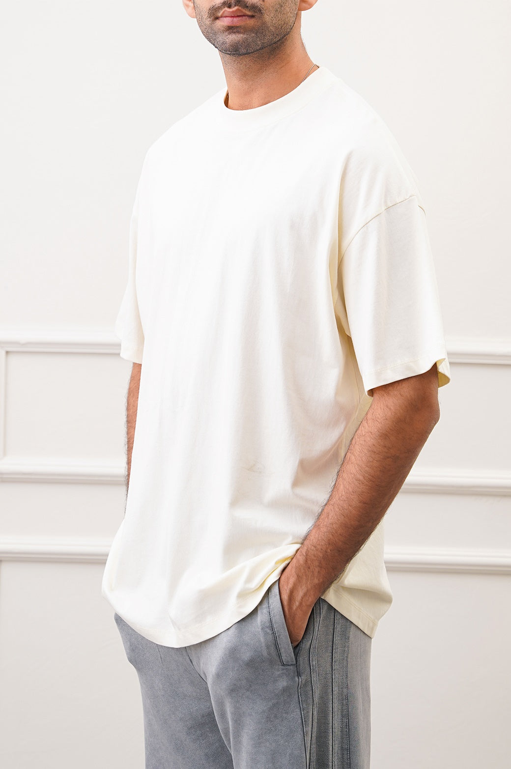 Ivory Soft Oversized Crewneck Tee