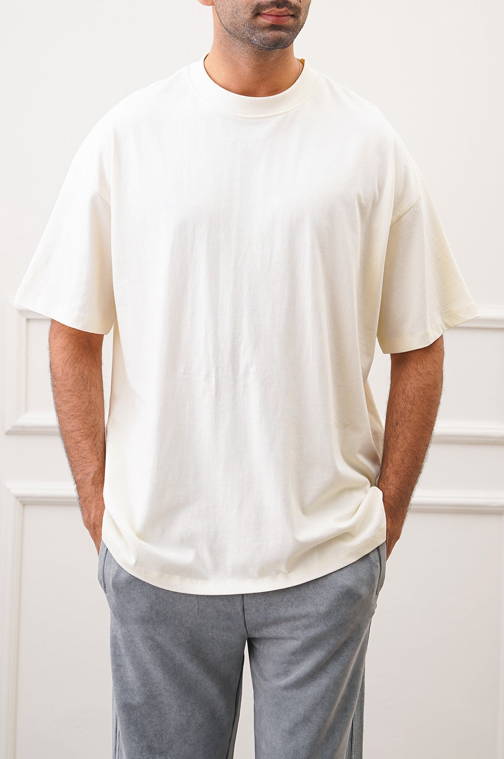 Ivory Soft Oversized Crewneck Tee
