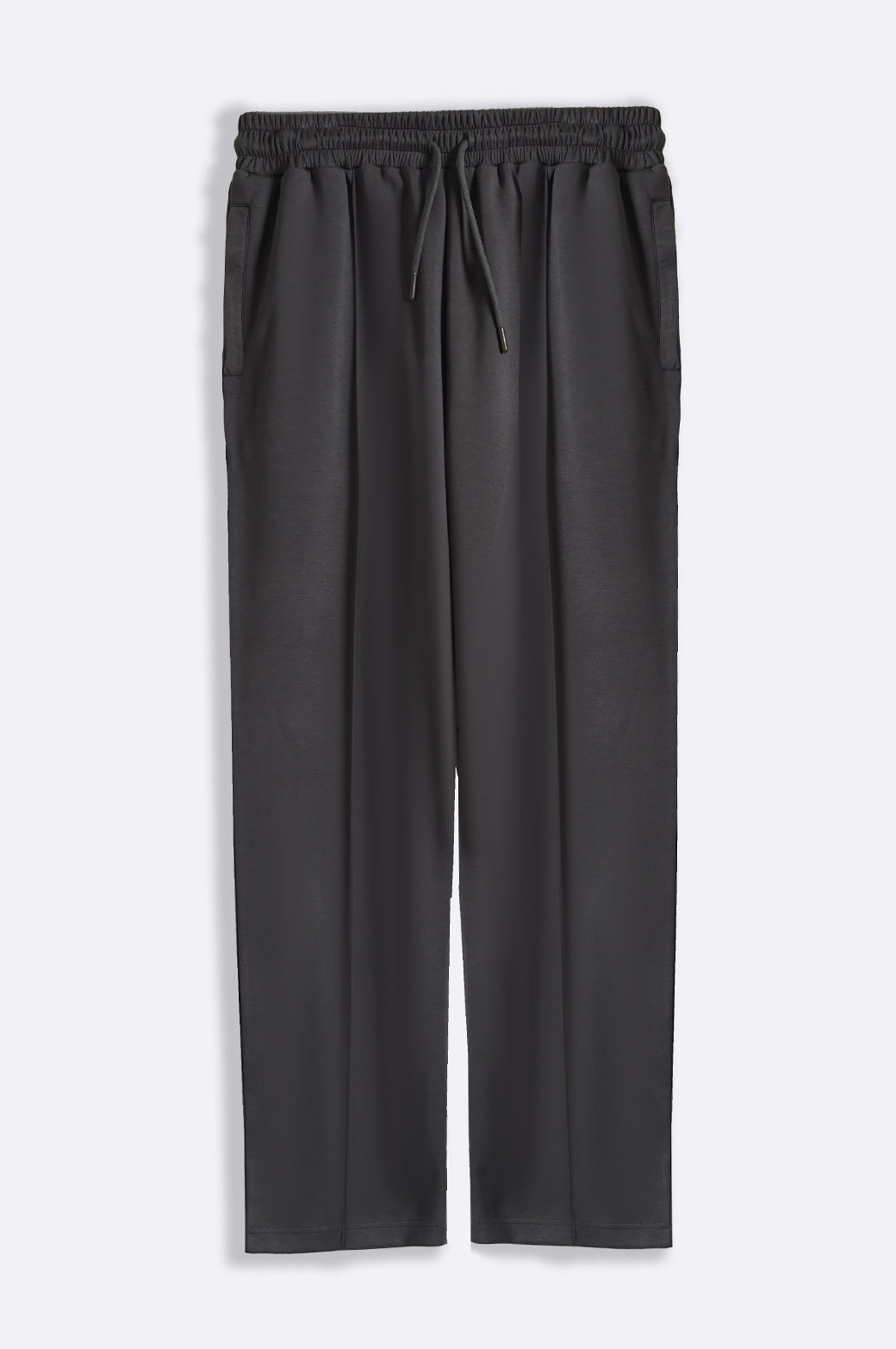Charcoal Super Soft Relaxed Fit Knitted Pants with Front Seam Detail