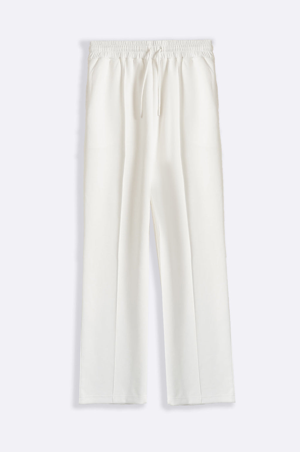 White Relaxed Fit Super Soft Knitted Pants with Front Seam Detail – Cool Havn