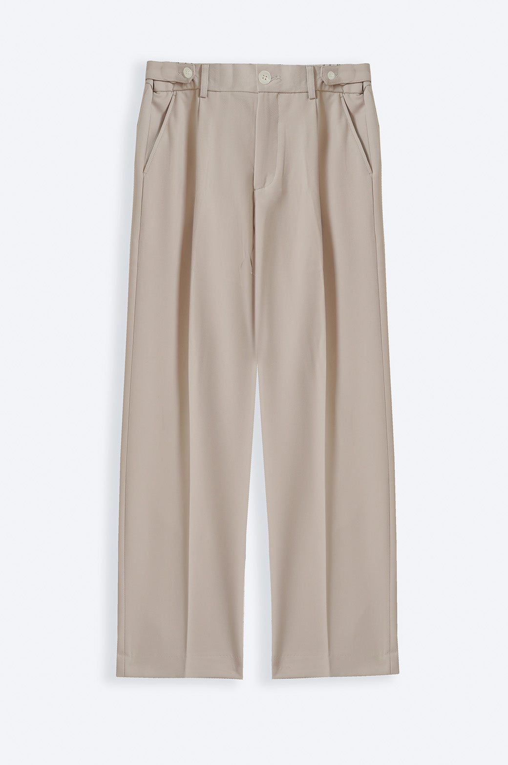 Beige Soft Terry Tailored Adjustable Pants