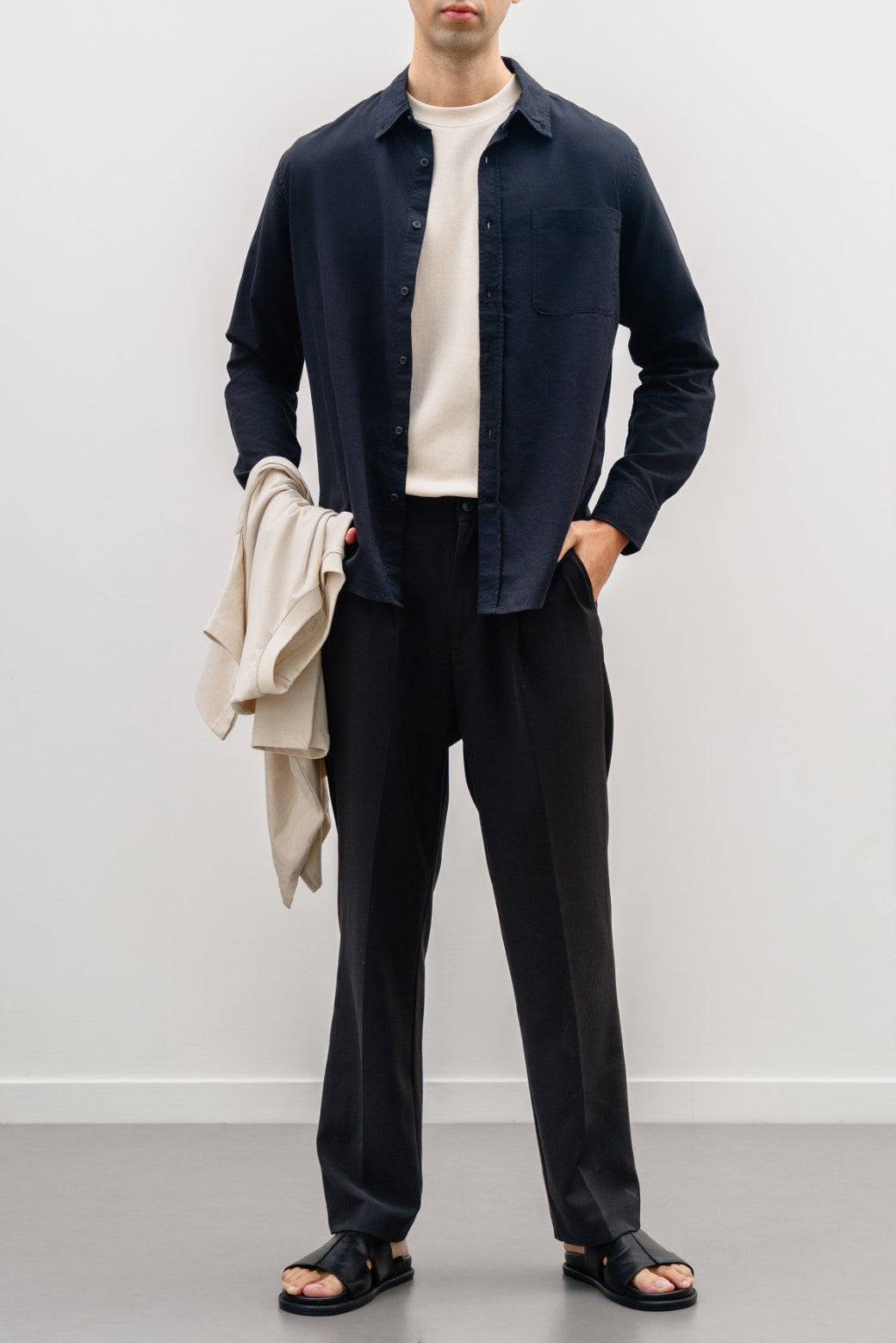 Black Soft Tailored Adjustable Pants