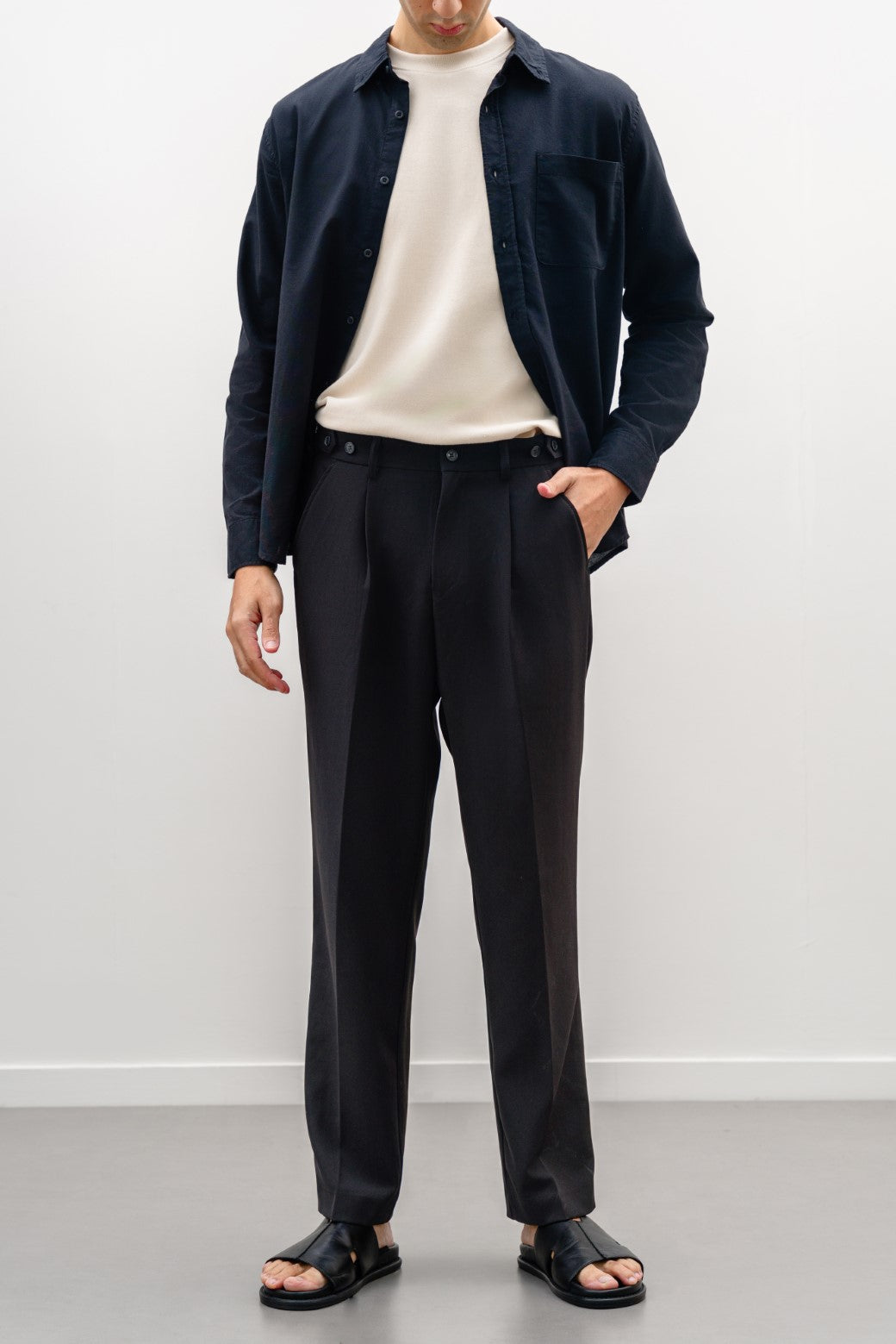 Black Soft Tailored Adjustable Pants