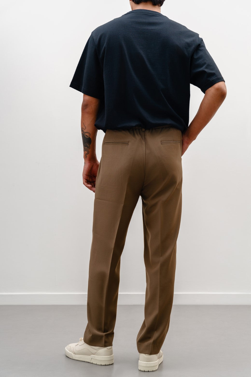 Brown Soft Terry Tailored Adjustable Pants
