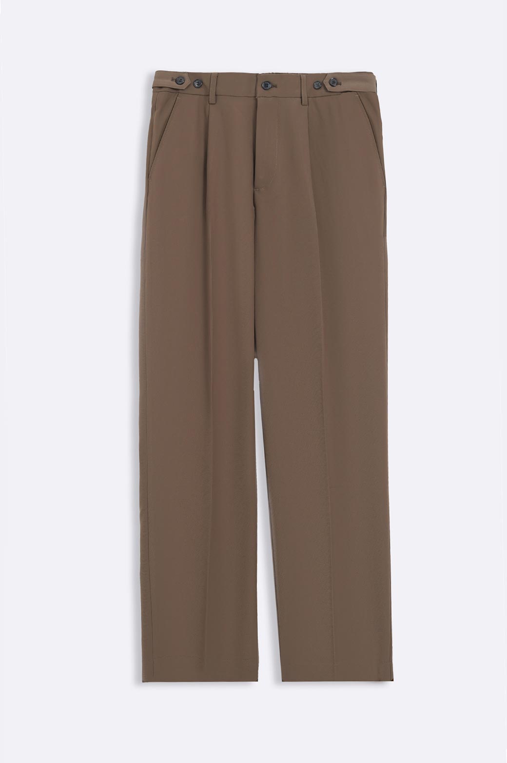 Brown Soft Terry Tailored Adjustable Pants