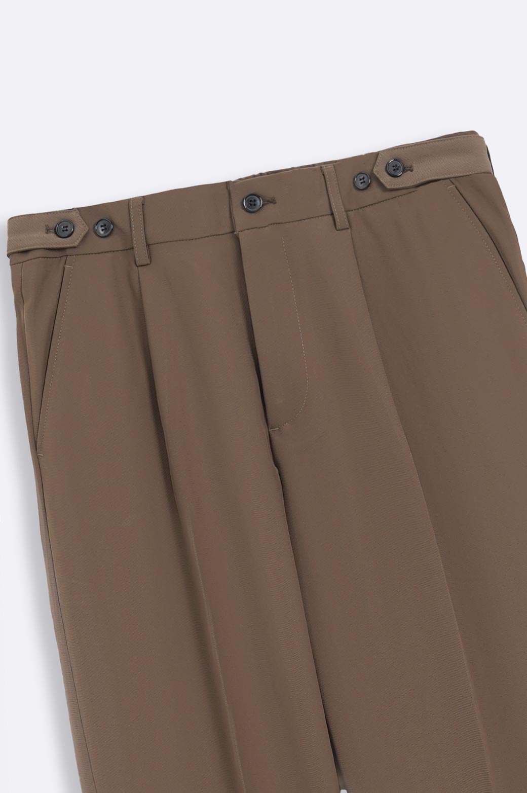 Brown Soft Terry Tailored Adjustable Pants