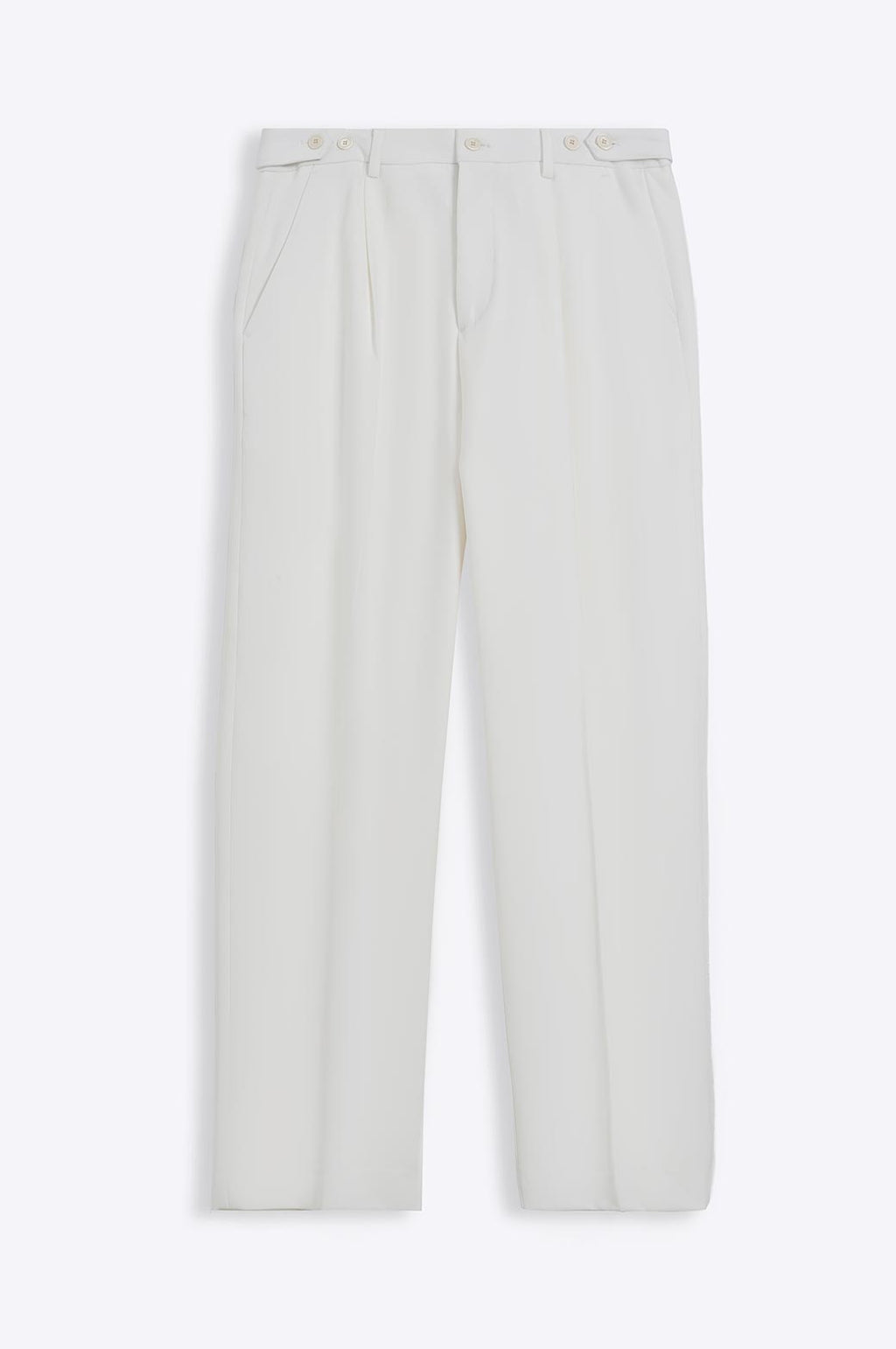 White Soft Tailored Adjustable Pants with Elasticated Waistband – Cool Havn