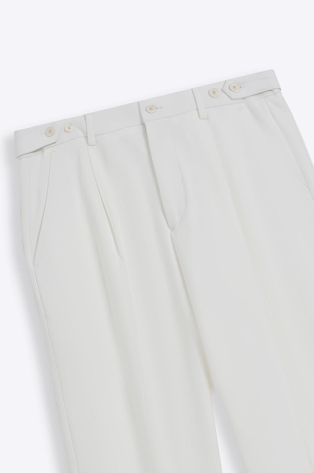 White Soft Tailored Adjustable Pants with Elasticated Waistband – Cool Havn