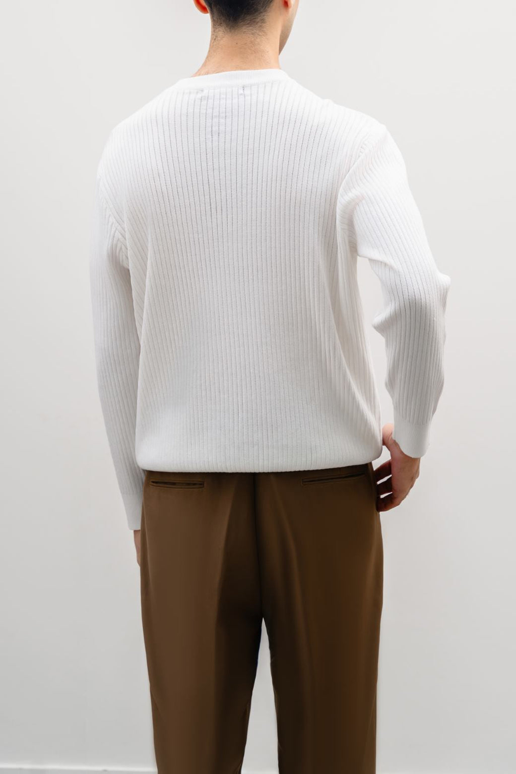 White Textured Henley Jumper - Regular to Relaxed Fit, Super Soft – Cool Havn