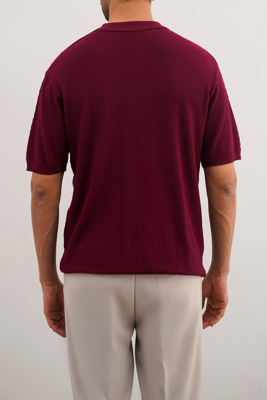Burgundy Soft Textured Regular Fit Polo Shirt