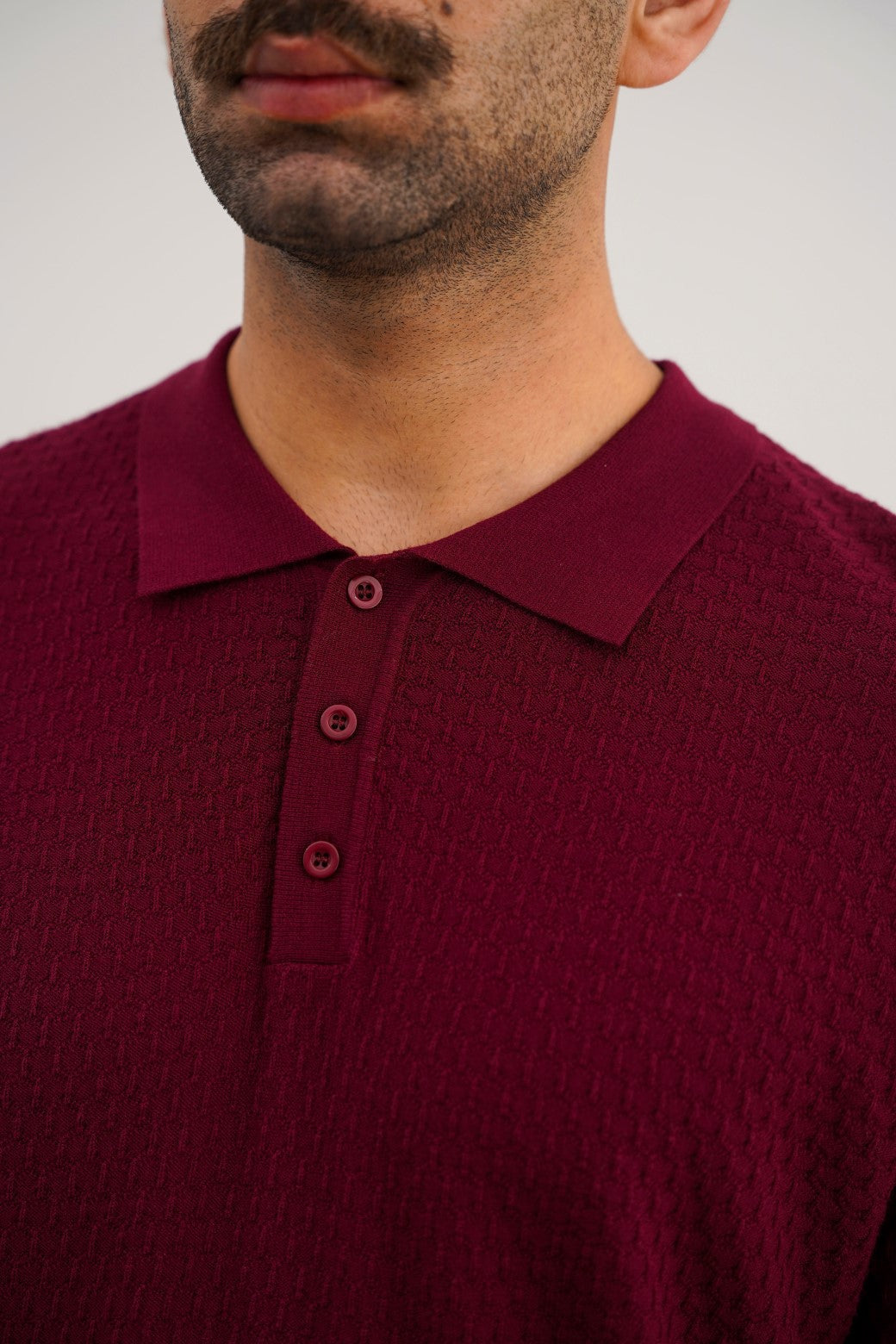 Burgundy Soft Textured Regular Fit Polo Shirt