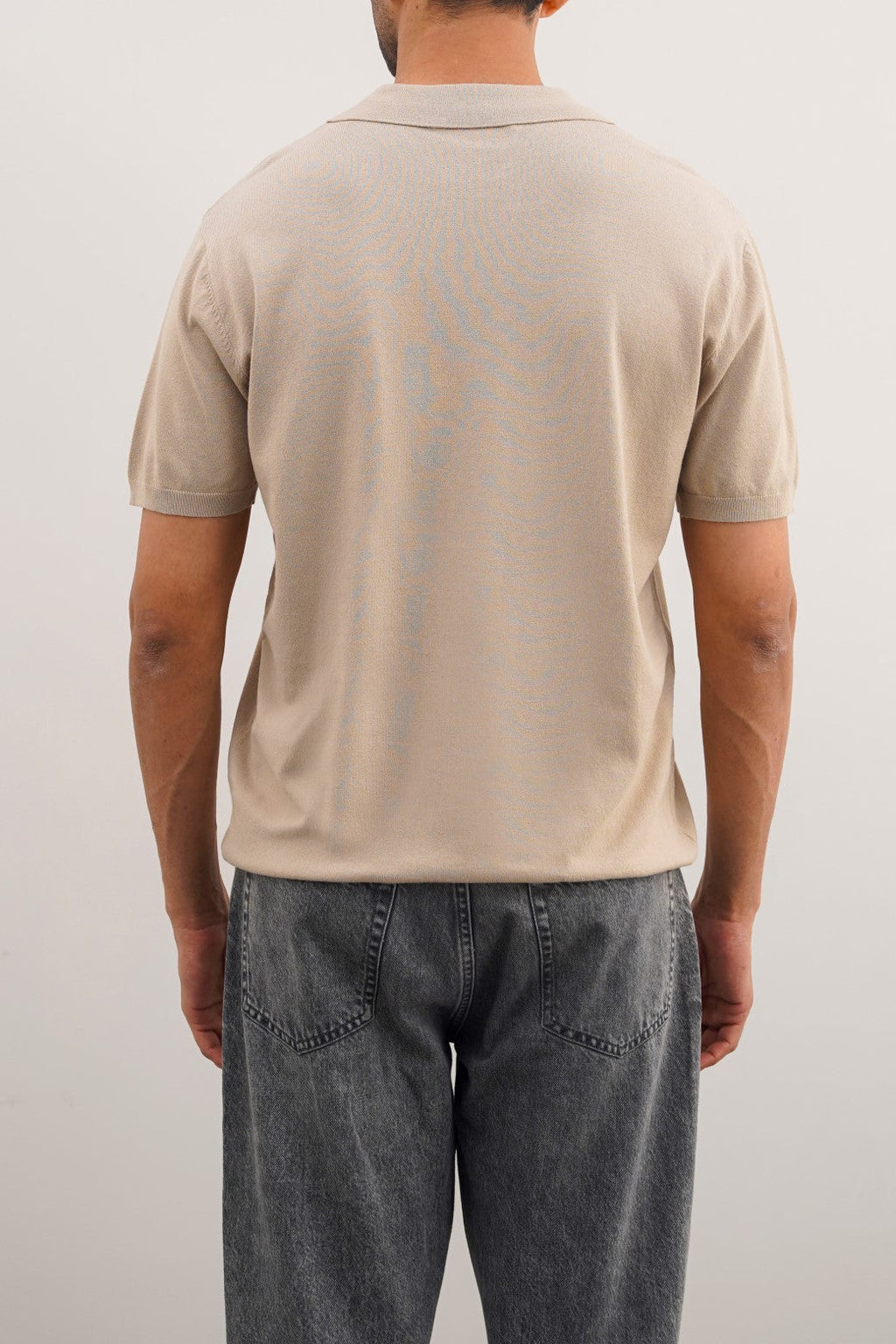 Beige Relaxed Fit Soft Textured Polo Shirt – Cool Havn