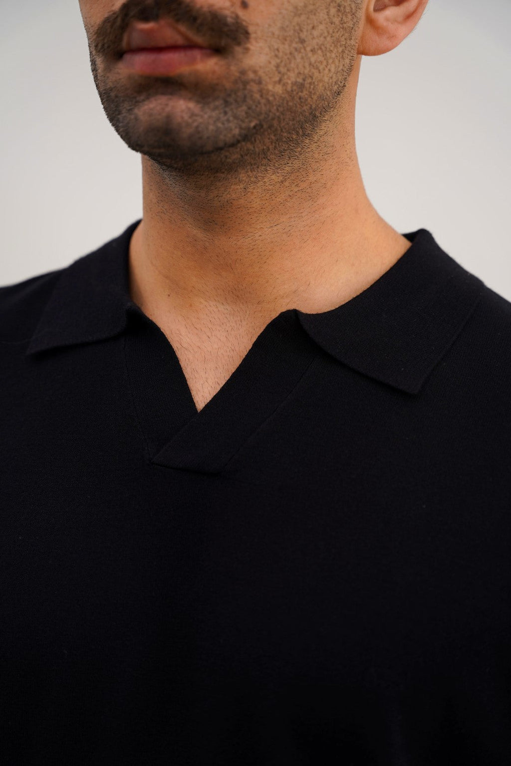 Black Relaxed Fit Soft Textured Polo Shirt – Cool Havn