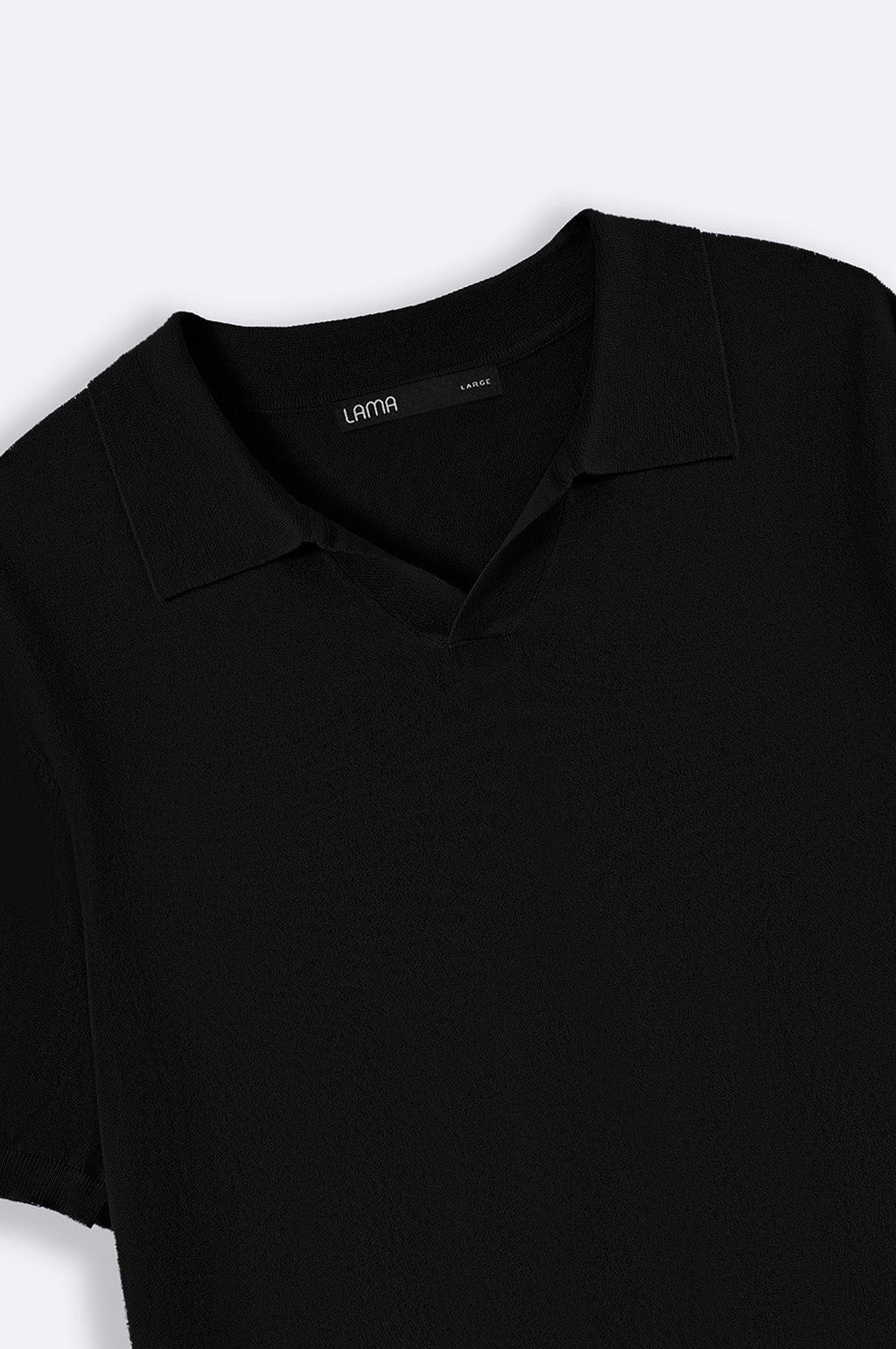 Black Relaxed Fit Soft Textured Polo Shirt – Cool Havn