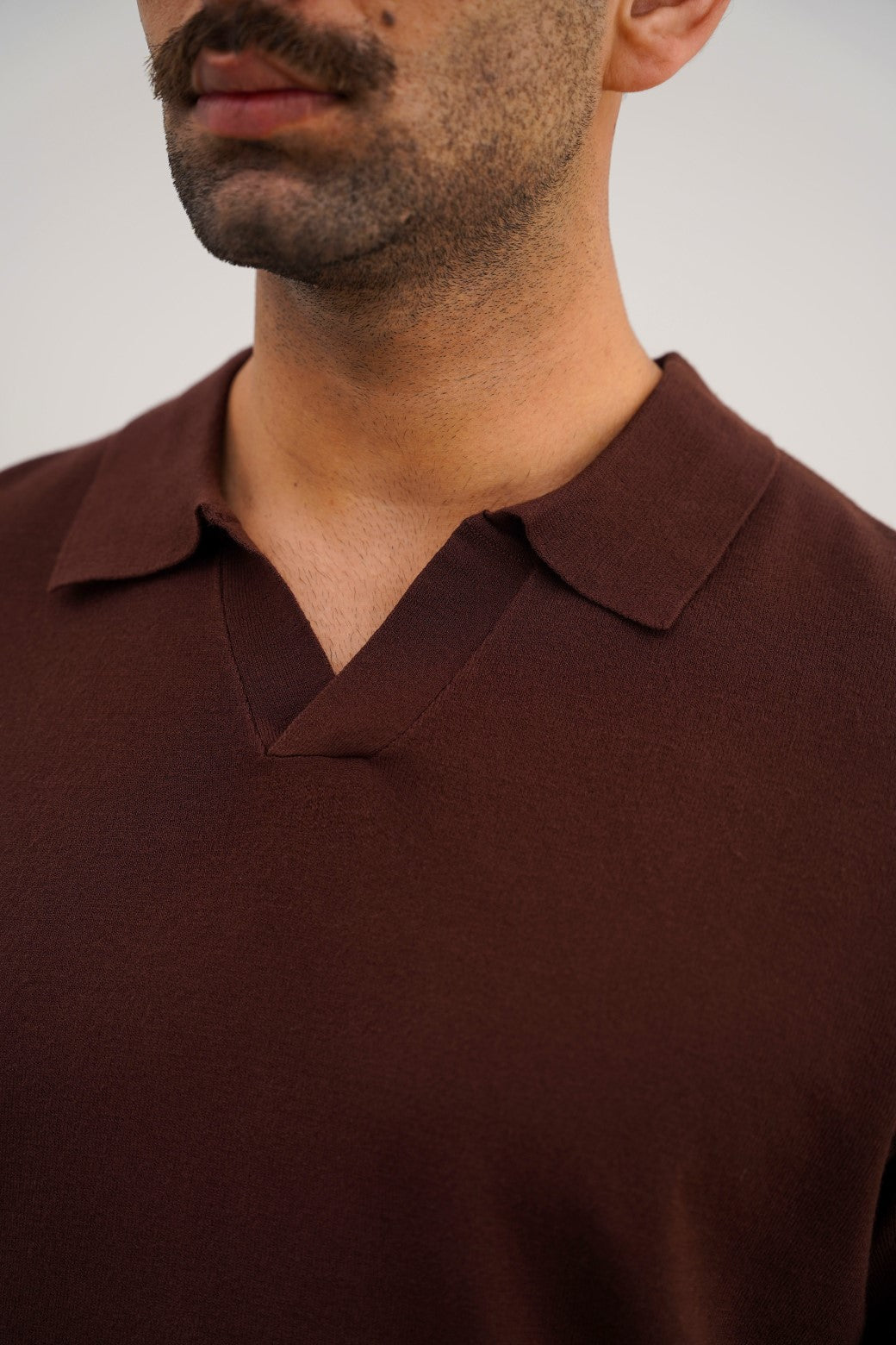 Brown Soft Textured Relaxed Fit Polo Shirt