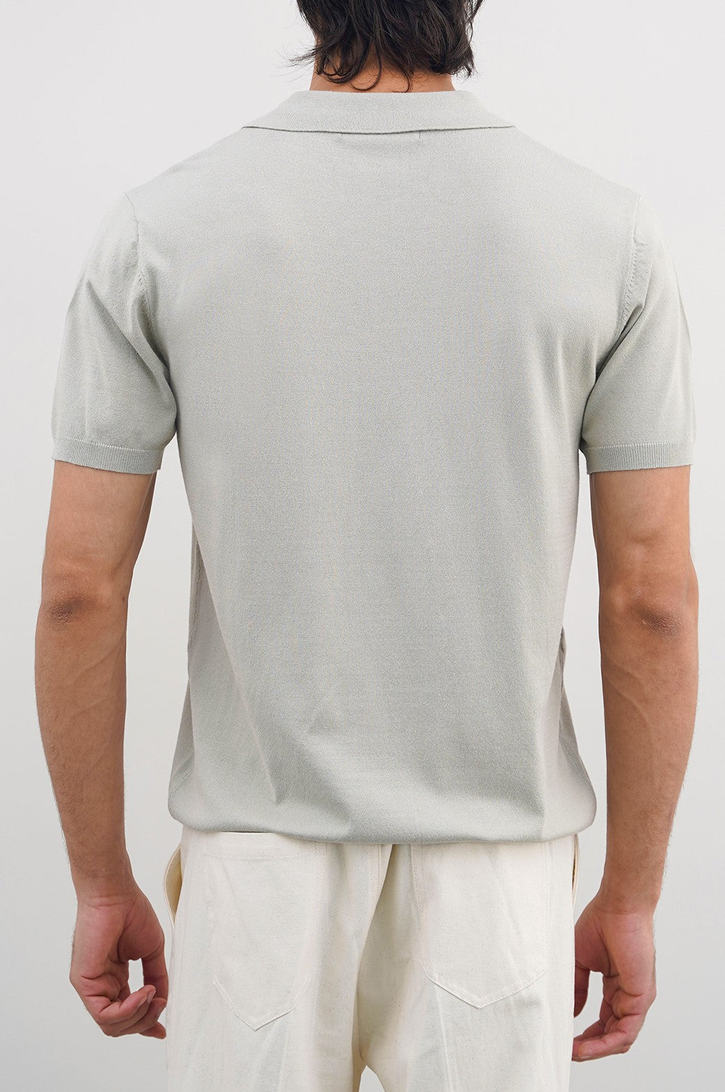 Light Green Relaxed Fit Soft Textured Polo Shirt