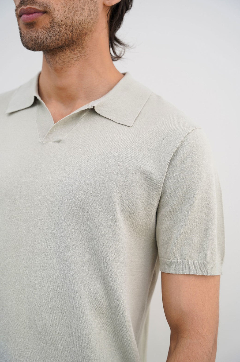 Light Green Relaxed Fit Soft Textured Polo Shirt – Cool Havn