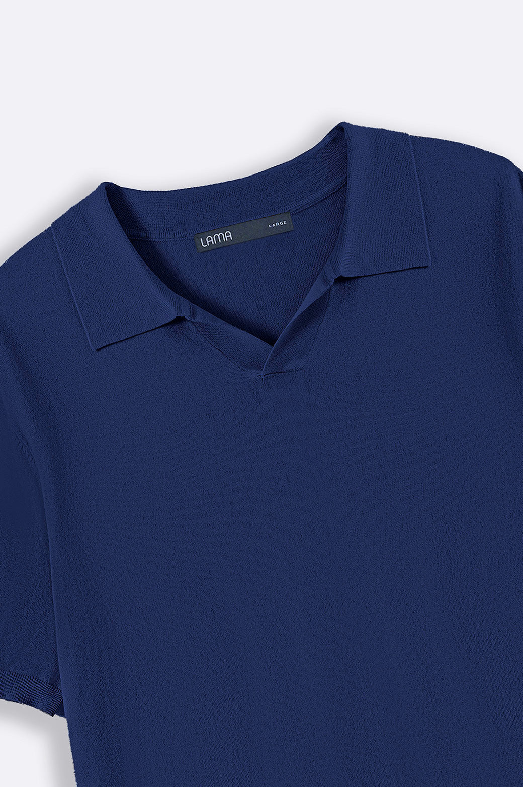 Navy Soft Textured Relaxed Fit Polo Shirt