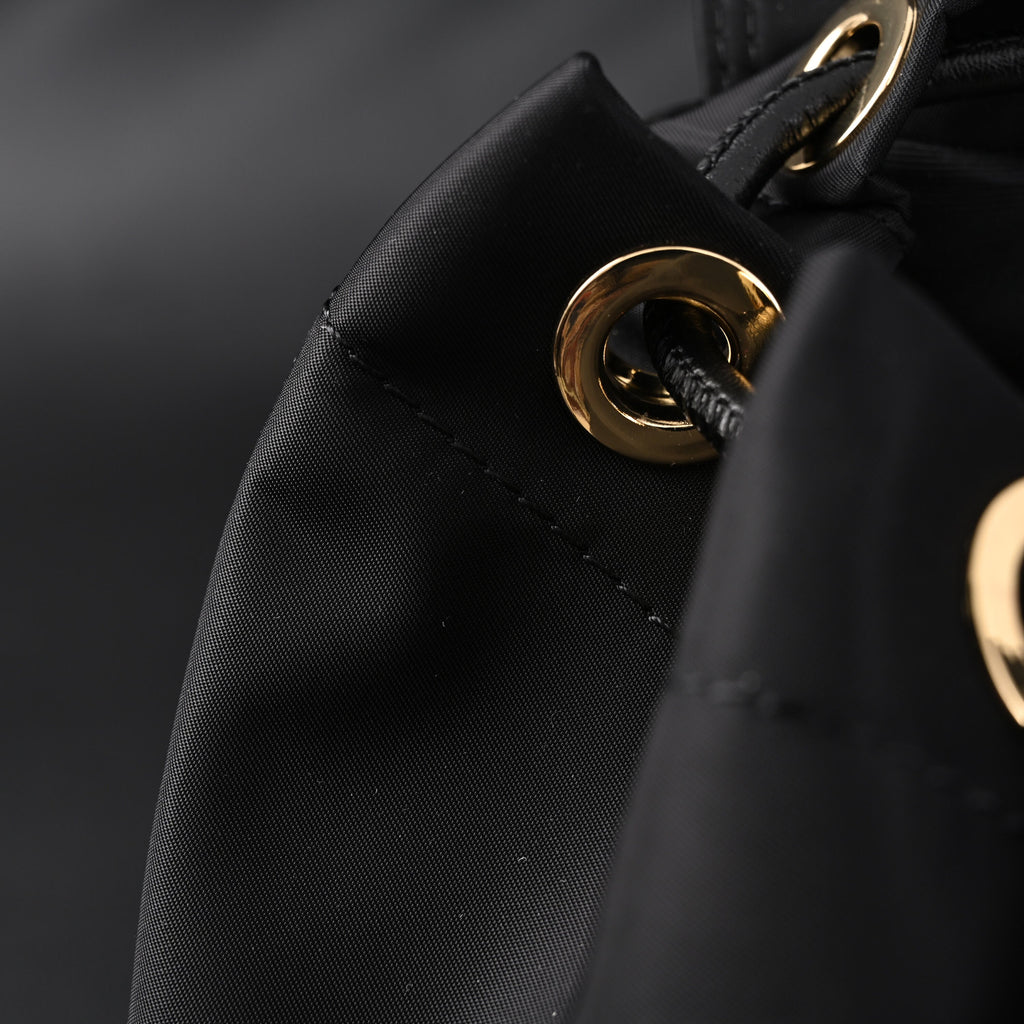 Burberry The Rucksack – Black Nylon & Leather Backpack with Gold-Tone Hardware
