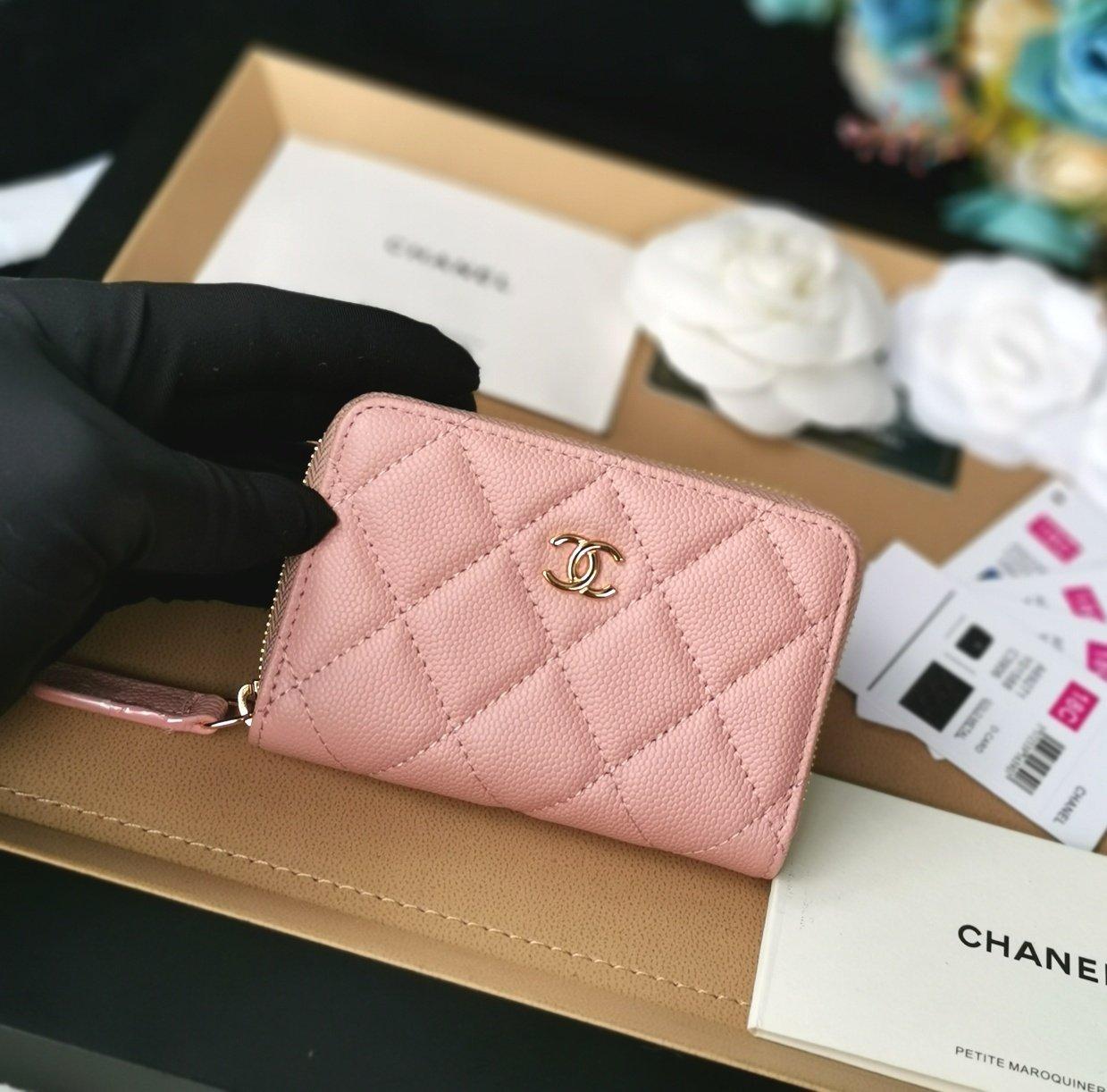 Chanel Navy Wallet Pink