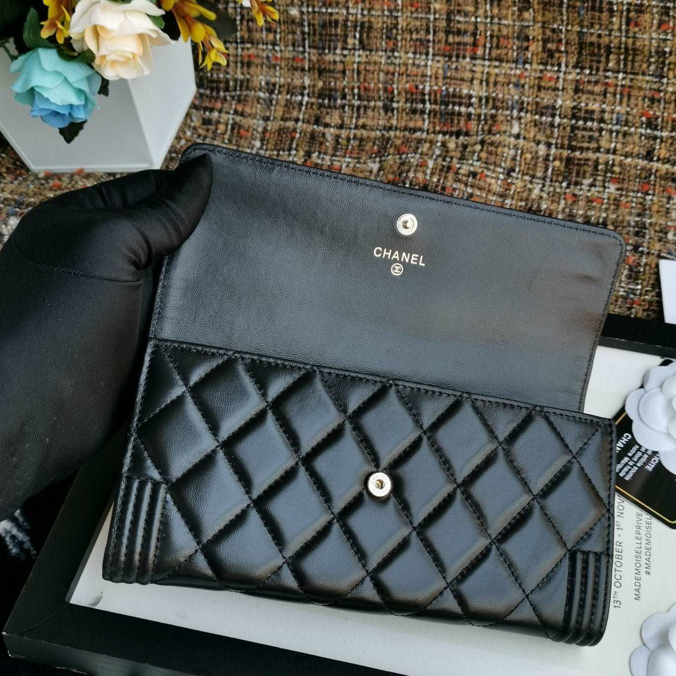 Chanel Boy long Flap Wallet Lambskin